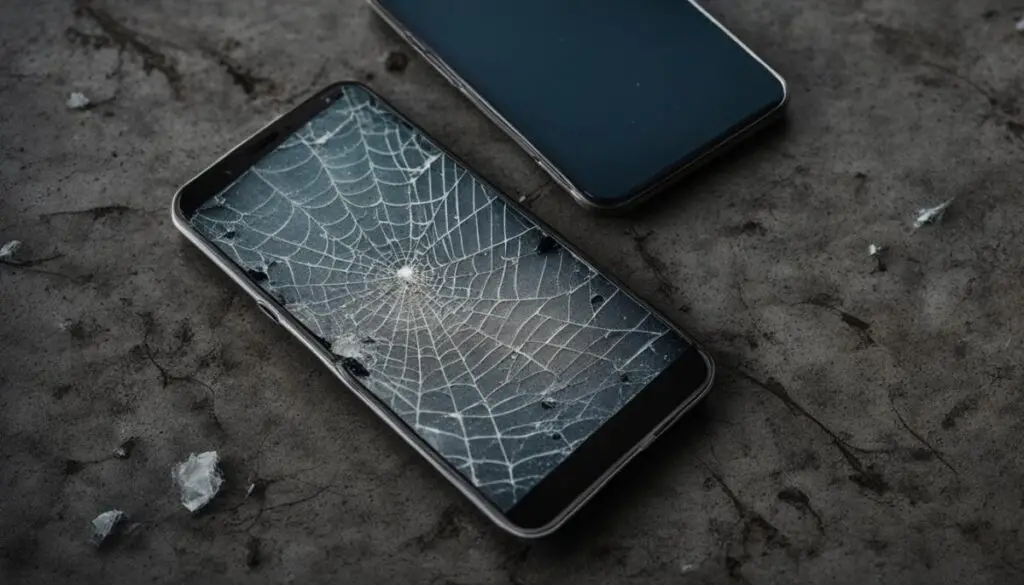 phone with a cracked screen