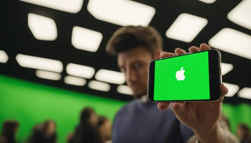 iPhone green screen user experiences